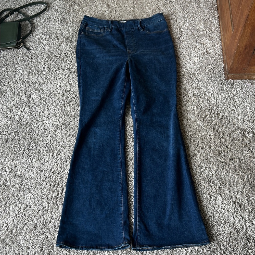 Good American Dark Blue Flare Jeans